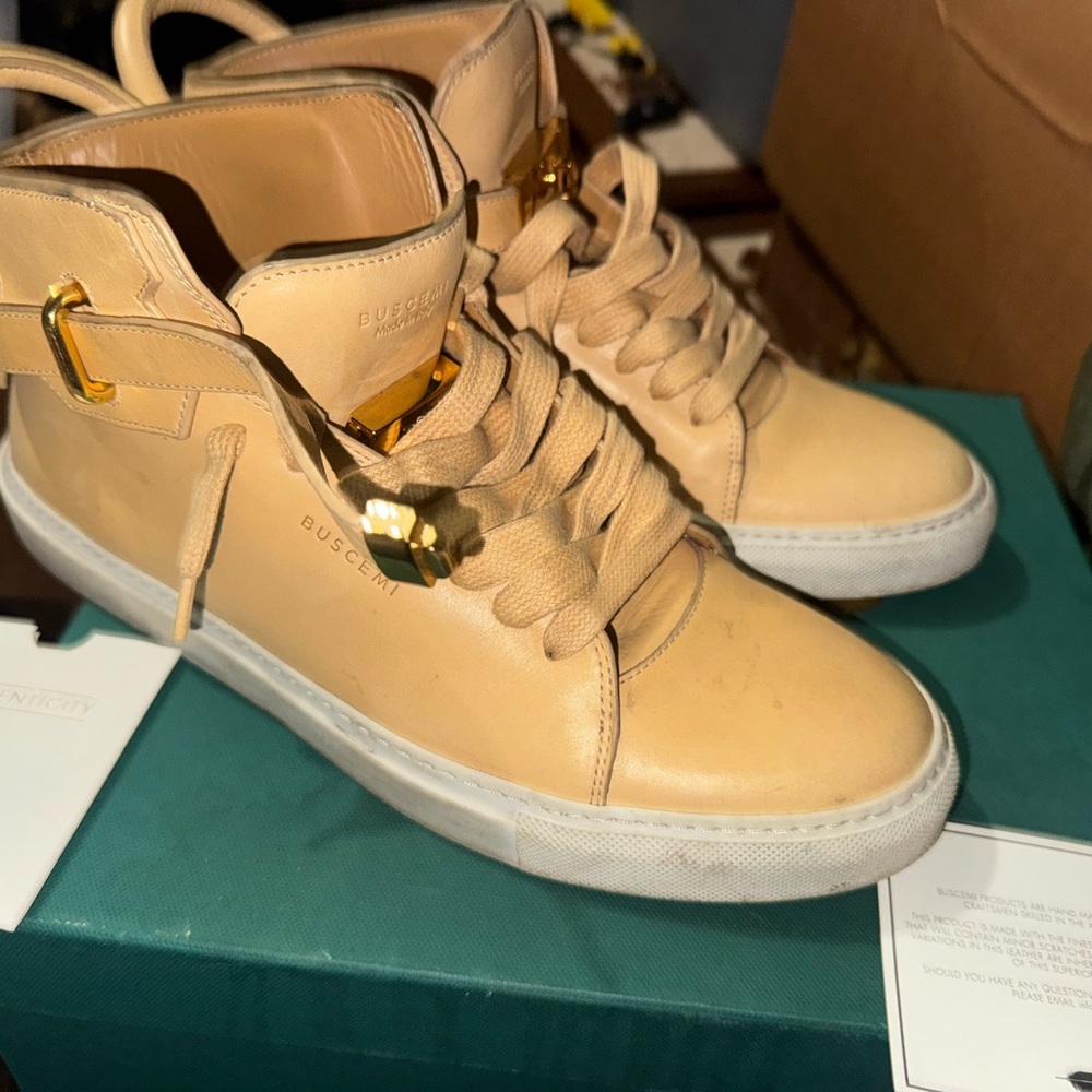 Buscemi Tan Leather Sneakers